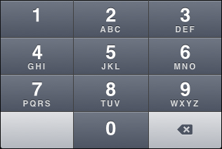 iOS "Number pad" keyboard