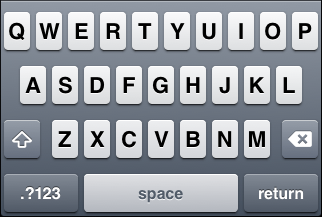 iOS "Numbers and punctuation" keyboard, alter letter view