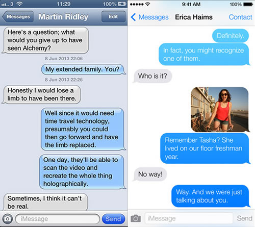 messages in ios 6 and 7