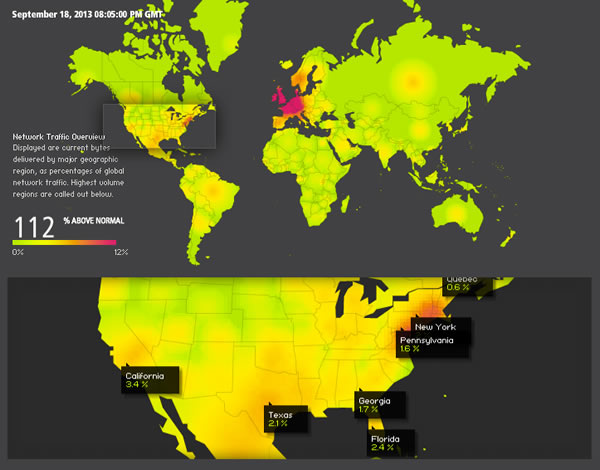 akamai internet traffic north america 2013-09-18