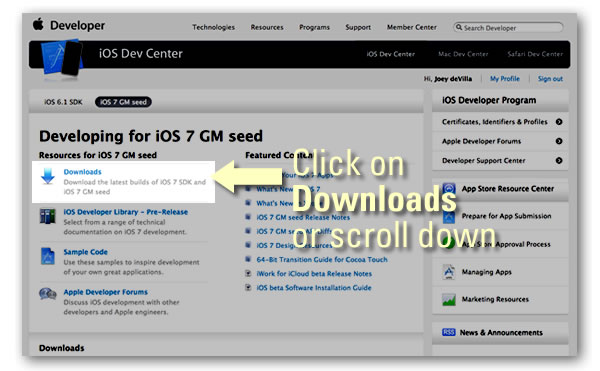 click on downloads