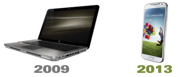 2009 laptop vs 2013 smartphone
