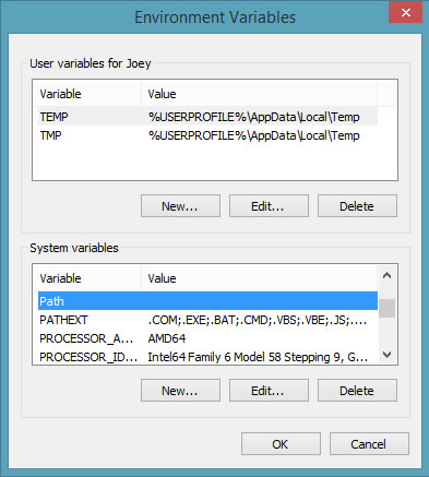 environment variables