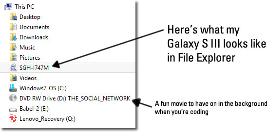 galaxy s iii in file explorer