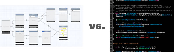 storyboard vs. code