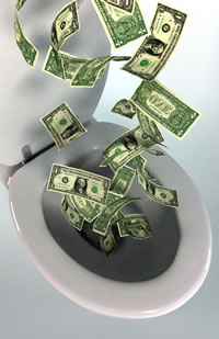 flushing money down the toilet