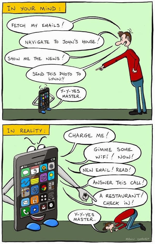 mobile relationship cartoon