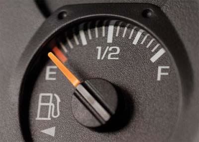 empty fuel gauge