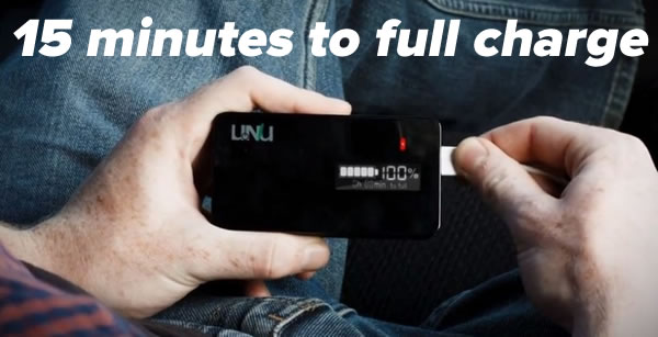 15 minutes to full charge