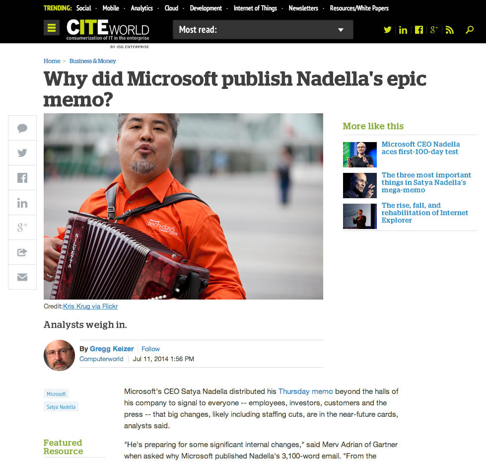 joey devilla in microsoft citeworld article