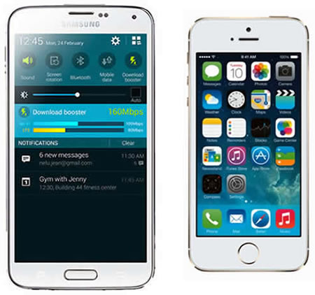 samsung galaxy s5 iphone 5s