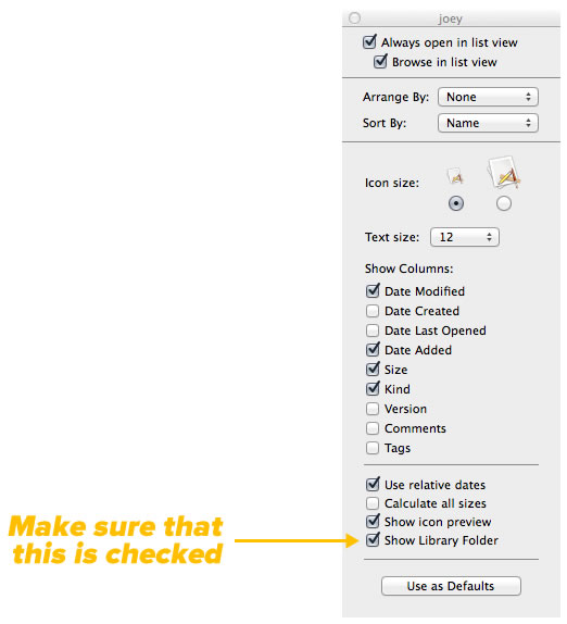 view options window