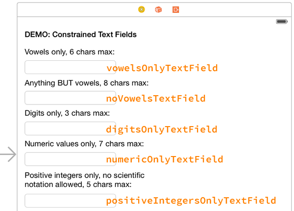 constrained text fields screenshot