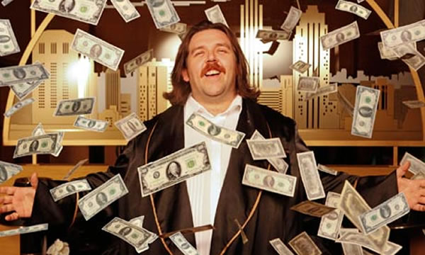 lawyer showered in money