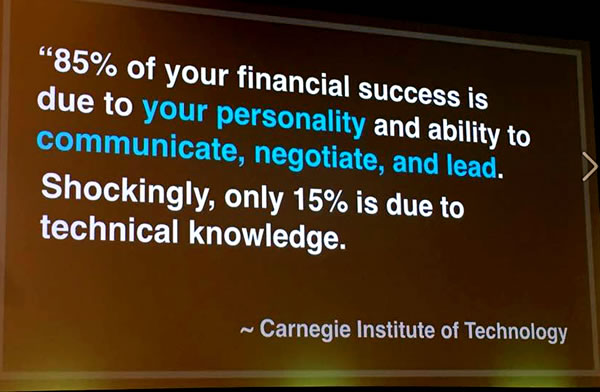 85 percent of financial success