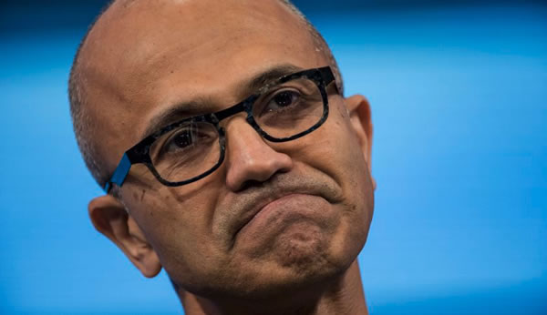 satya nadella unhappy face