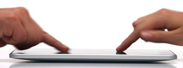 touching ipad screen