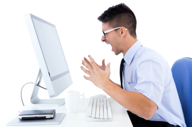 guy yelling at computer