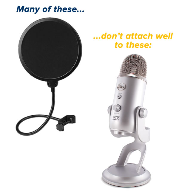 pop filter - blue yeti - hex dumbbell - 1