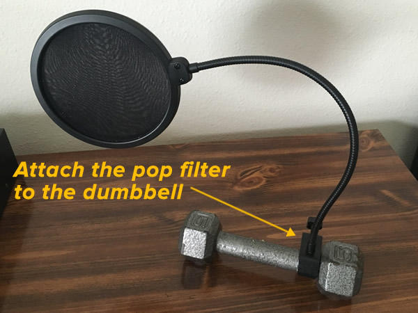 pop filter - dumbbell 1