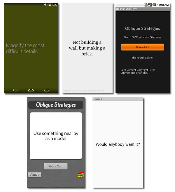 brian eno oblique strategies app