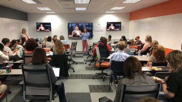 Photo: Betty Pierce speaks at the start of Women Who Code Tampa's 'All About Agile' meetup.