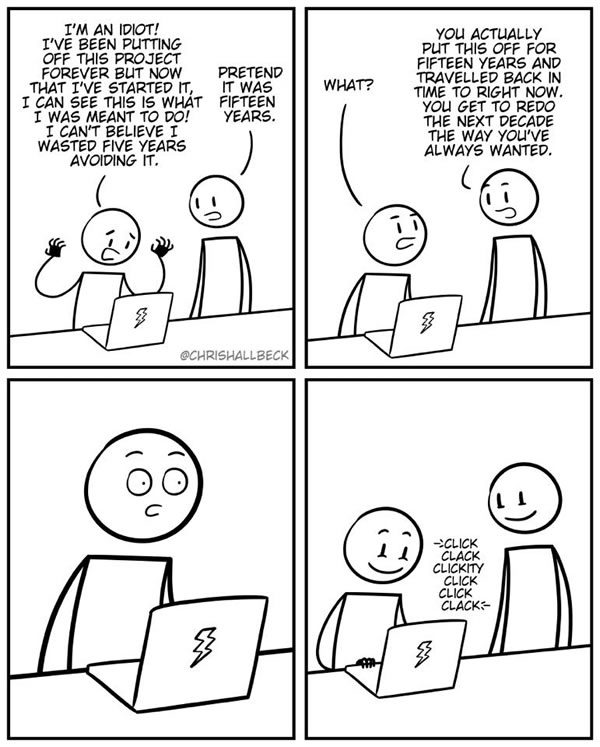 Chris Hallbeck’s “Avoiding” comic.