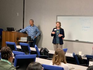Joey deVilla and Anitra Pavka present to the Tampa Bay UX Group Meetup. Taken January 30, 2020 at Tampa Bay UX Group meetup at the Kforce office in Tampa.