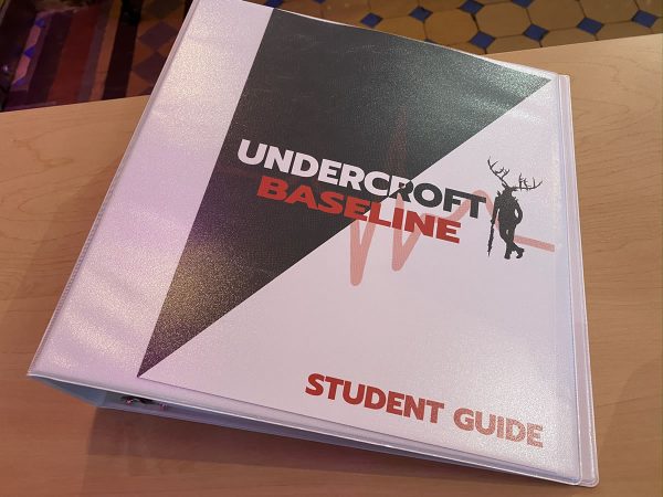 Photo: A three-ring binder labeled “Undercroft Baseline Student Guide”.