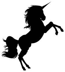 Illustration: Unicorn silhouette.