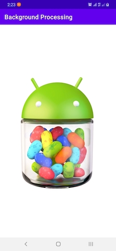 Screenshot of Android app doing background processing