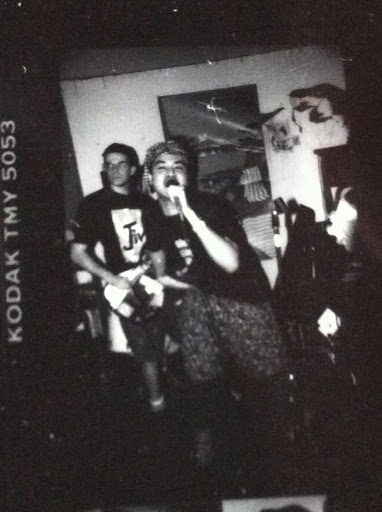 Joey deVilla as a university student circa 1992, on stage with the band “Volume”.