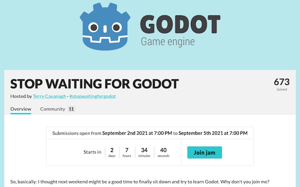 Screen shot of Terry Cavanaugh’s “Stop Waiting for Godot” page.