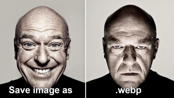 Meme: Smiling face (Save image as), Unhappy face (.webp).