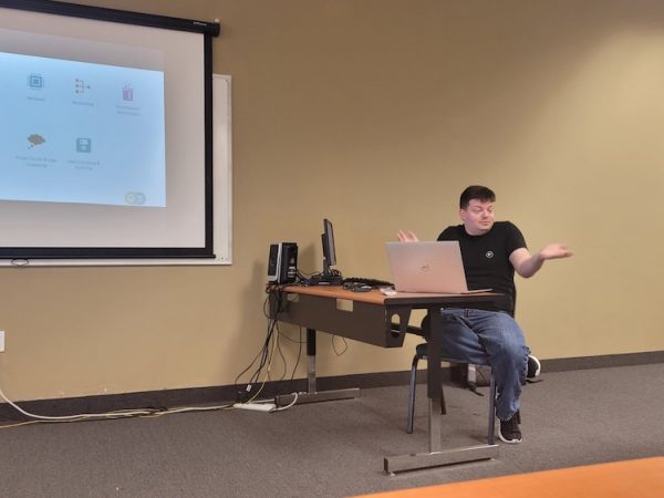 Jared Rhodes gives a talk at Tampa Code Camp 2022.