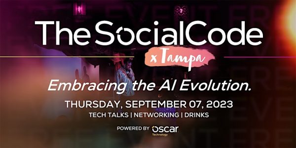 Banner for “The SocialCode x Tampa — Embracing the AI Revolution.”