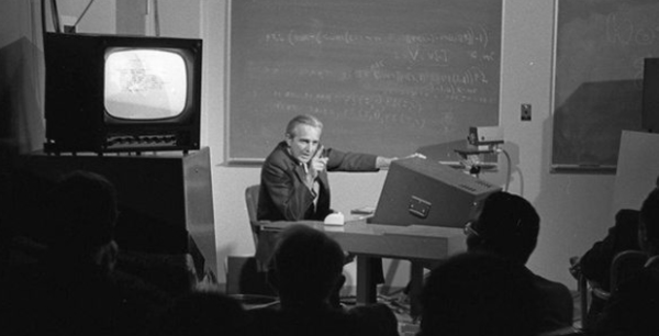 Photo of Douglas Englebart giving “The Mother of All Demos”