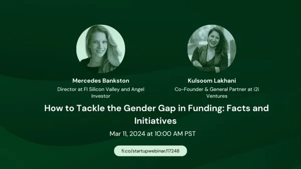 Tampa Startup Founder 101 - How to Tackle the Gender Gap in Funding: Facts & Initiatives from Investors - Mar 11, 2024 at 10:00 AM PST

Featuring:
- Mercedes Bankston, Director at F1 Silicon Valley and Angel Investor
- Kulsoom Lakhani: Co-founder and General Partner at i@i Ventures