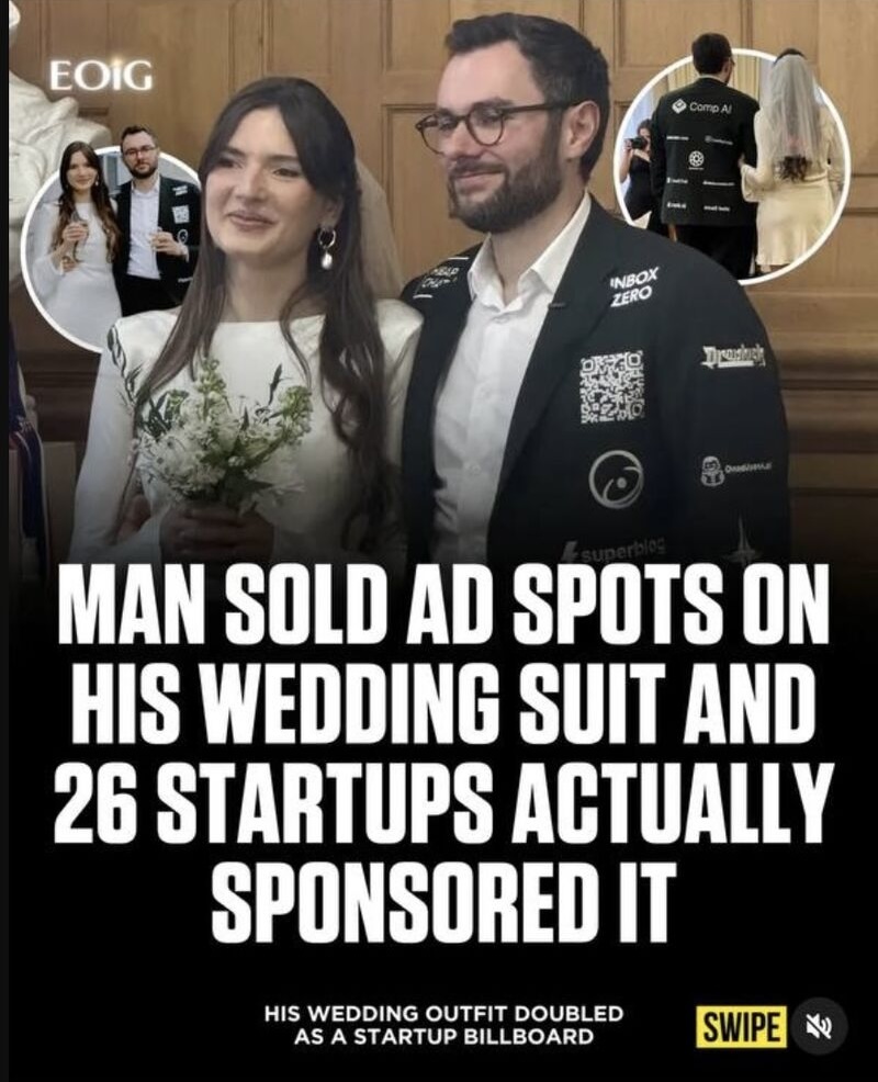 startup-advertising-on-wedding-suit