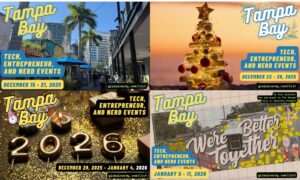 Collage of “hero images” for Tampa Bay Tech Events list posts.