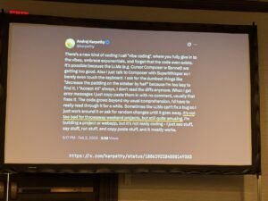 Slide: Andrej Karpathy’s original vibe coding tweet