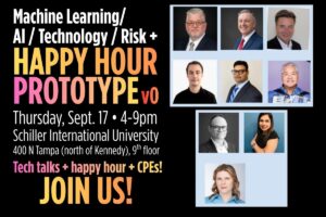 Banner for my earlier article, “Machine Learning / AI / Technology / Risk + Happy Hour Prototype v0: Thursday, September 17!”